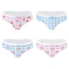 LittleForBig Women's Cotton Panties, Baby Bear, Bowknot, Blue and Pink, Set of 4, Size L