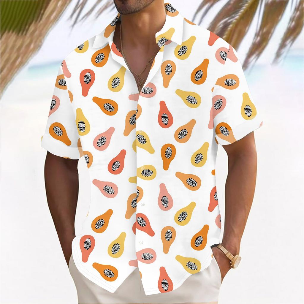 Гавайская рубашка для мужчин, мужские винтажные рубашки для боулинга на пуговицах, летняя пляжная рубашка с коротким рукавом