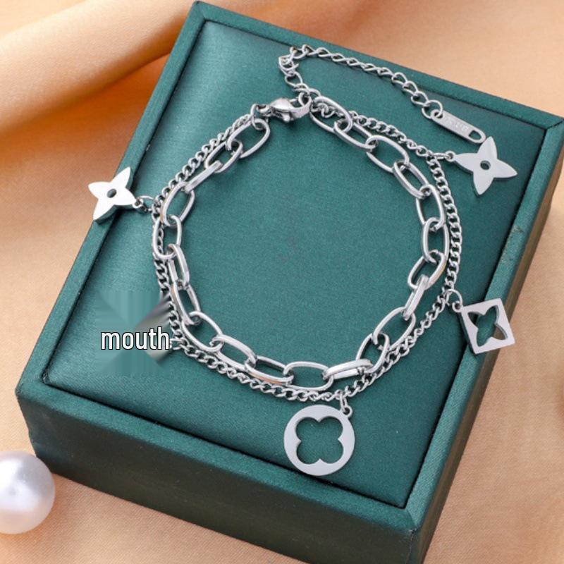 Корейский браслет женской моды из титановой стали Дун Дэмун - Нержавеющий, Высококлассный, Дизайн через границу.