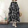 2025 Плюс Размер Новое Лето Женское Повседневное Льняное Винтажное Длинное Платье Свободное Платье Оверсайз С Принтом