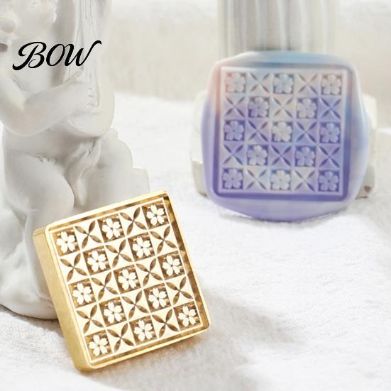 Decorative Wax Stamp Head Lily Floral Brass Seal Head, Cute Plant Themed Engraved Small Sealing for Journal Card Gift Wrapping Wedding Invitation