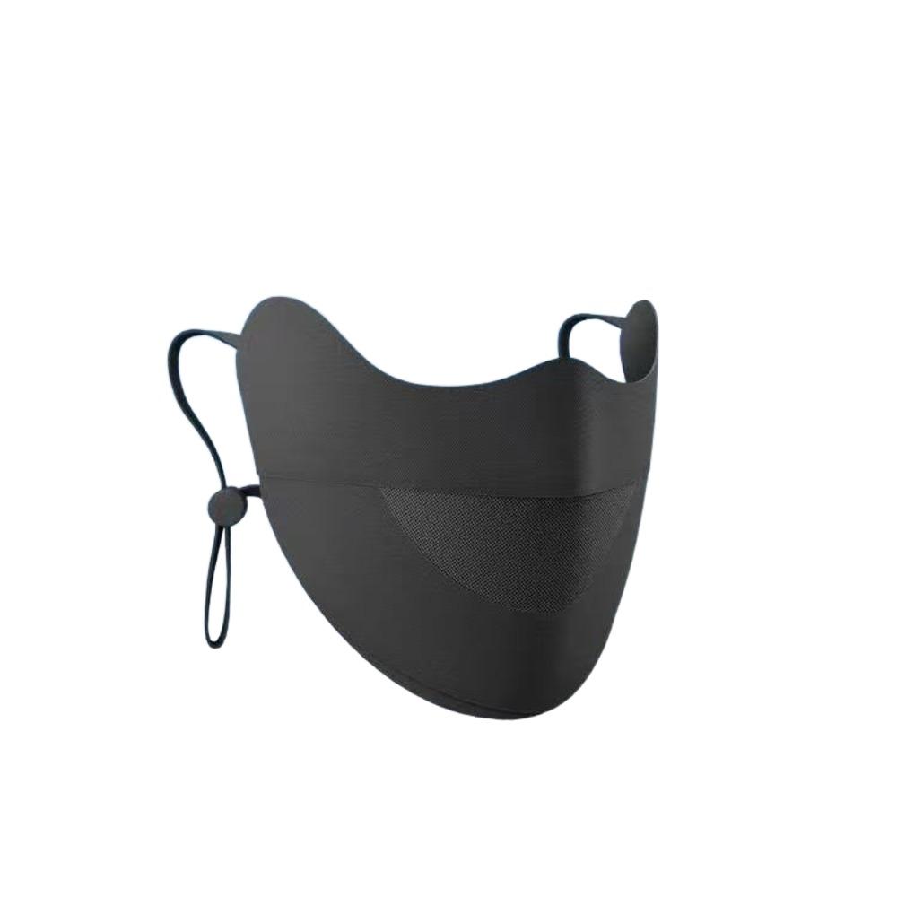 Sun Protection Ice Silk Sunscreen Mask Solid Color Thin Face Veil Cool Cycling Face Cover Outdoor