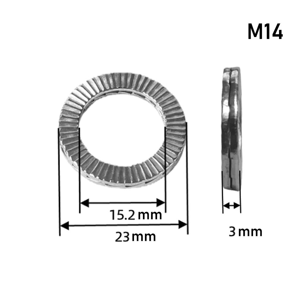 5 шт. аппаратная застежка, клиновая стопорная шайба M4 M10 M12 M16 M20, прокладка Dacromet, прочные стопорные шайбы