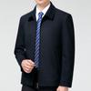 Men's Wool Jacket Autumn and Winter Middle-aged and Elderly Casual Lapel Non-iron Dad Plaid Loose Wool Jacket Jacket