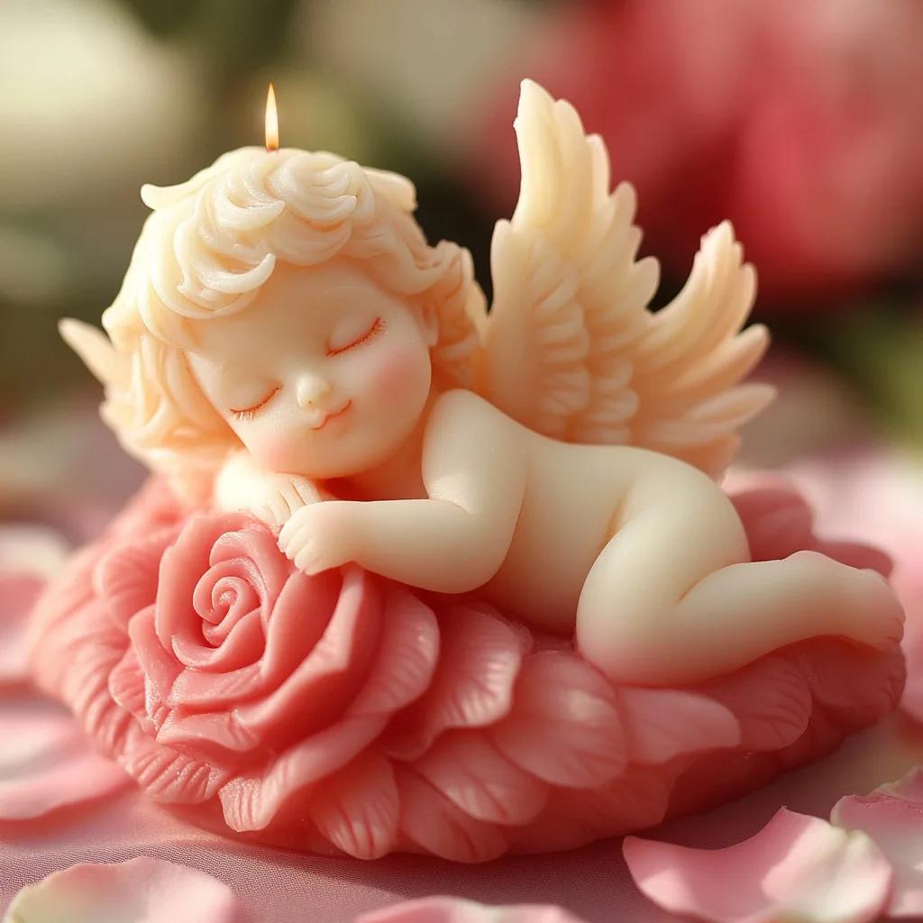 3D Rose Angel Children свеча силиконовая форма ручная работа Seashell Angel Kids ароматическая свеча гипсовая смоляная форма ремесло декор подарок