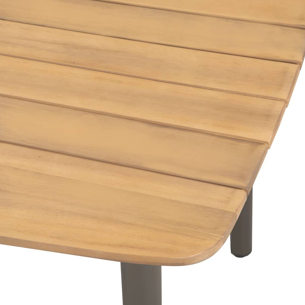 Coffee Table 80 x 80 x 72 cm Solid Acacia Wood and Steel