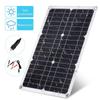 20W 18V Solar Panel 5V USB Cigarette Lighter Alligator Clip Charger Plate Portable Outdoor Emergency Power for Mobile Phones Car