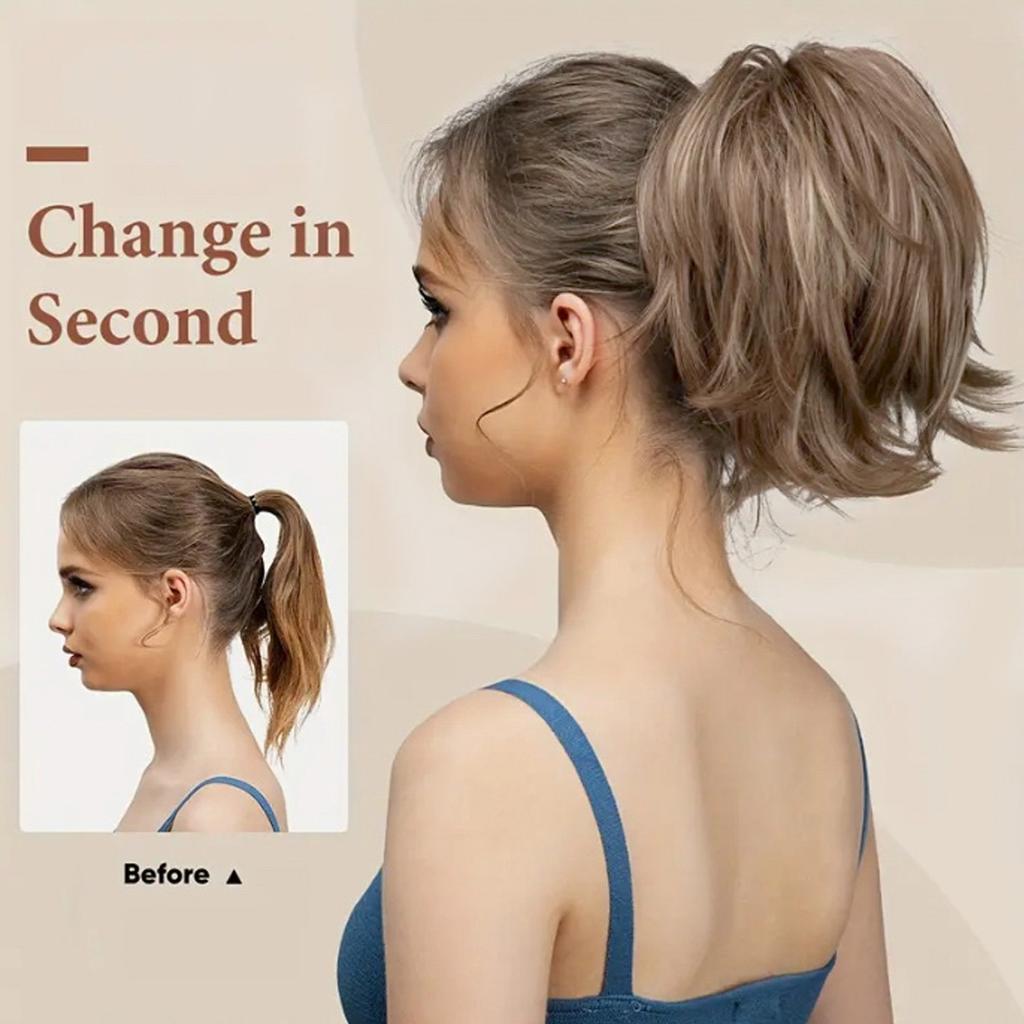 Синтетический DIY Деформируемый Хвост Крючок Короткие Хвосты Наращивание Волос Для Женщин Для Повседневного Использования