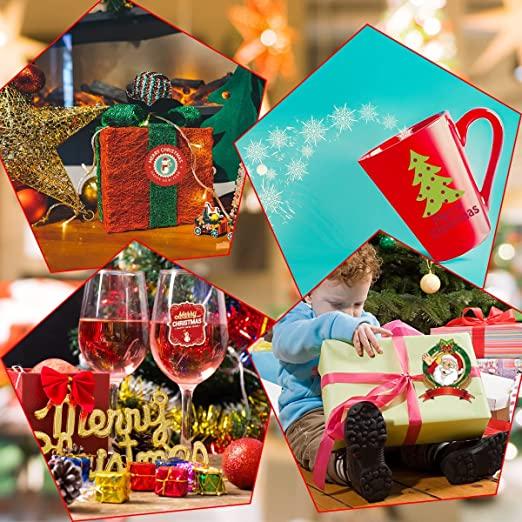 Christmas Stickers Santa Snowflake Stickers for Kids Merry Christmas Decorations Stickers for Envelopes Gifts Tags Crafts
