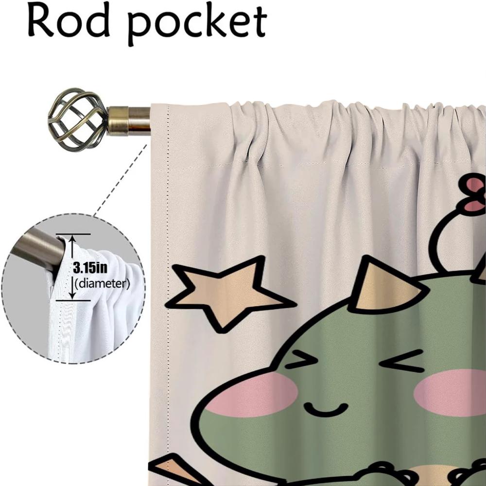 Shades Dinosaur Curtains for Living Room Curtain Home Interior Curtains 2 Pieces Tulle for Bedroom Partition Kitchen Blackout