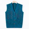 Middle-aged and Elderly Knitted Sweater Vest for Women 50 Years Old 60 Mother Wear Autumn Sweater Vest Grandma New Warm Cardigan