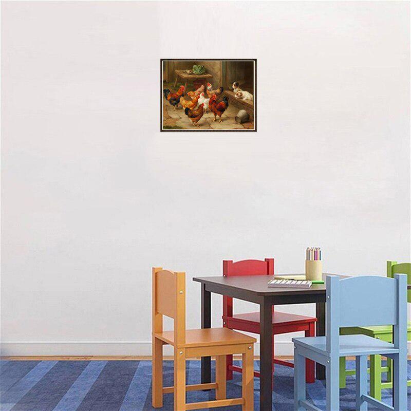 Алмазная картина сельскохозяйственных животных курица полная круглая дрель Алмазная вышивка крестиком