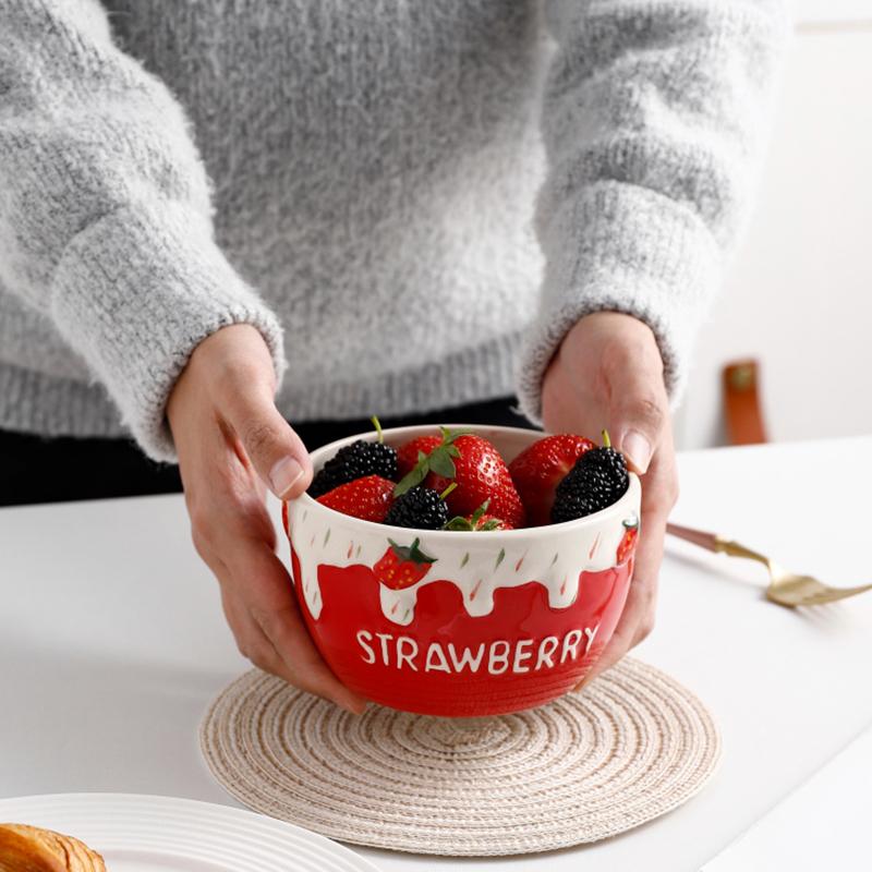 Ceramic Strawberry Chocolate Fondue Set Fruit Butter Melt Mix Cheese Tools Porcelain DIY Fondue Serving For Ice Cream Snack