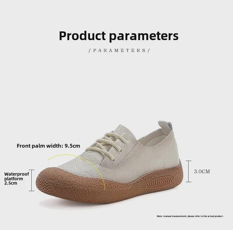 Женские кожаные туфли на шнуровке в стиле ретро — с круглым носком, мягкой подошвой, удобные повседневные туфли на плоской подошве для весны и осени