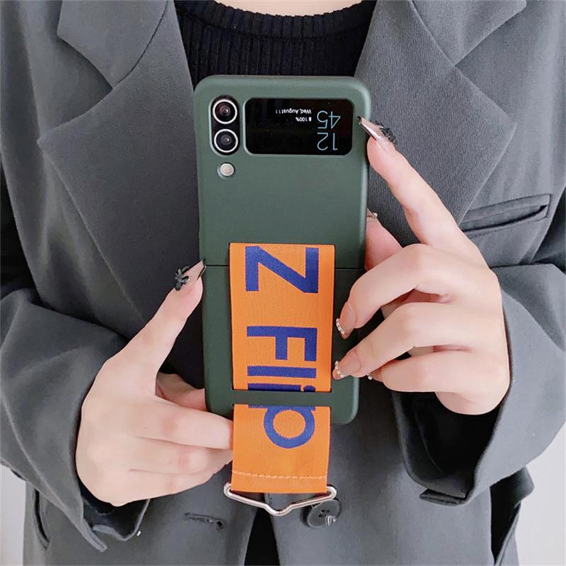 Модный индивидуальный тканый ремешок на запястье чехол для телефона Samsung Galaxy Z Flip 5 4 3 мягкий силиконовый чехол для Samsung Z Flip 5 Fundas