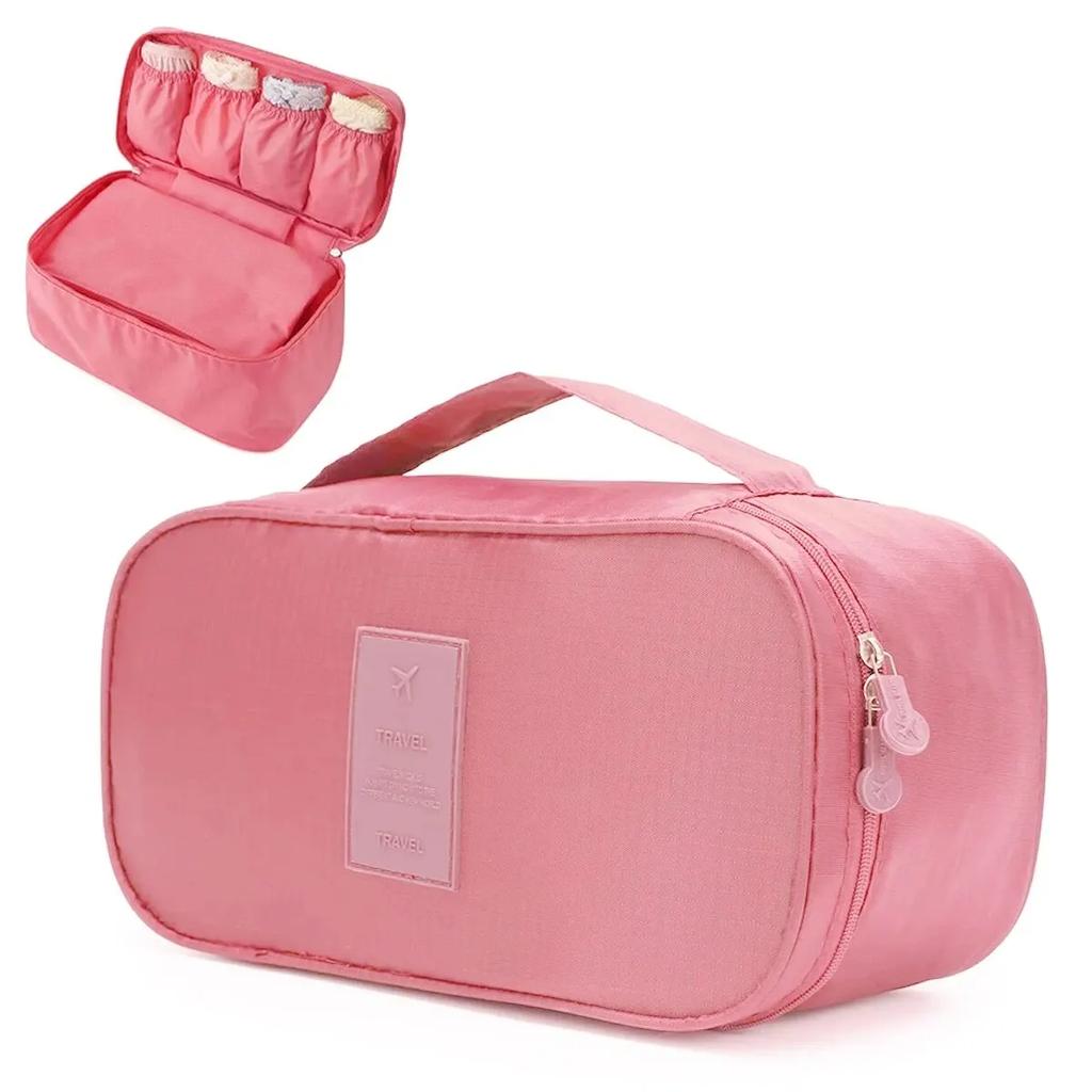 Portable Travel Organizer Bag - Multi-Function Underwear & Bra Storage, Toiletry Cosmetic Case for Outdoor Trips