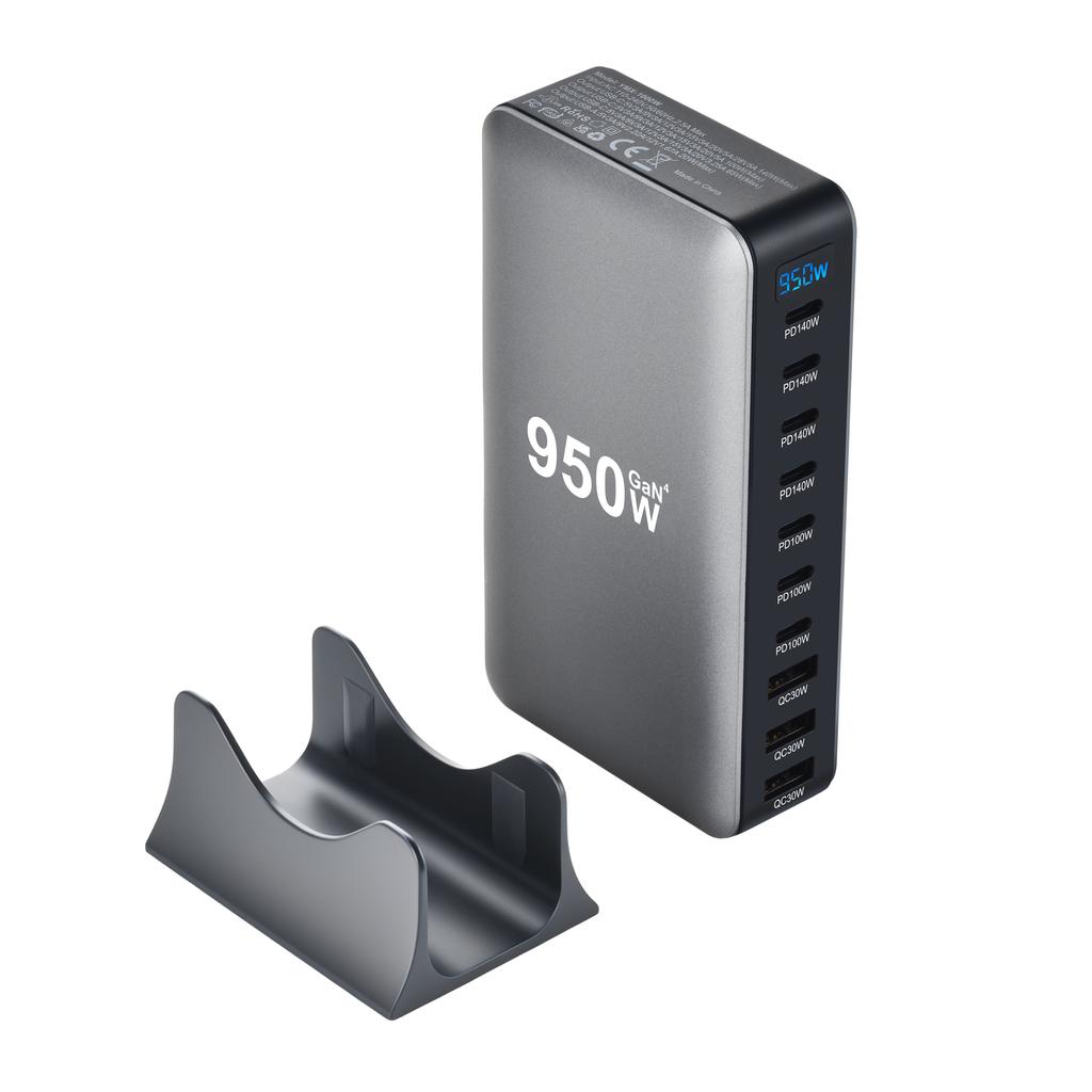 Новое 950 Вт GaN USB-C Быстрое зарядное устройство PD3.1 Настольная 10-портовая станция быстрой зарядки Адаптеры для iPhone 16/15 Samsung MacBook Оптом