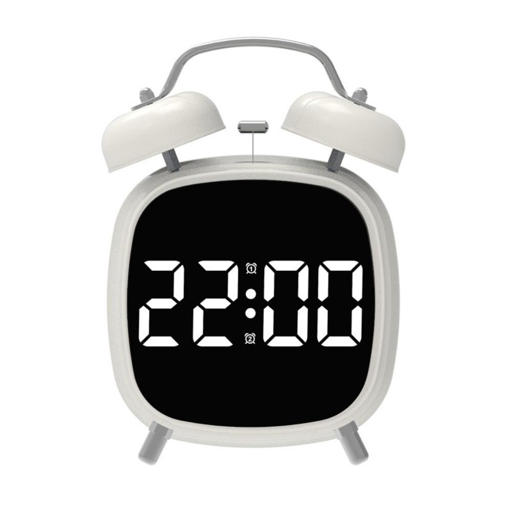 High Volume Twin Bell Alarm Clock Voice Control Digital Alarm Clock Table Clock  Indoor Use
