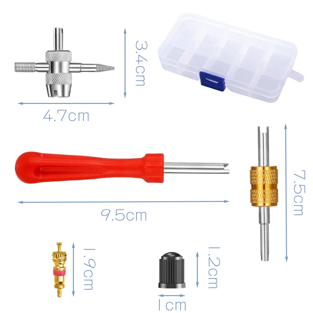 LOYELEY набор из 33 сердечников вентилей шин, отвертка для колесных жуков, прочный адаптер для снятия воздушного клапана, ключ для ремонта автомобильных и велосипедных шин, инструмент для ремонта шин