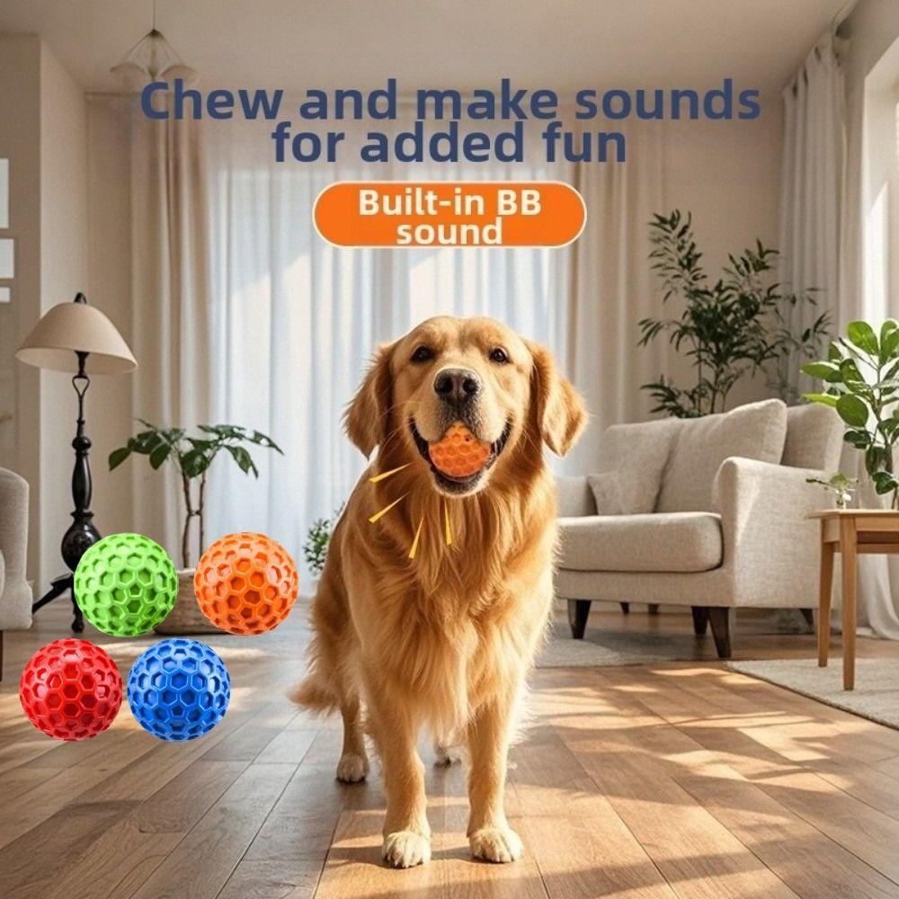 Rubber Dog Sound Ball Interactive Squeaky Dog Toy Easy To Clean Dog Chew Toy  Indoor Play