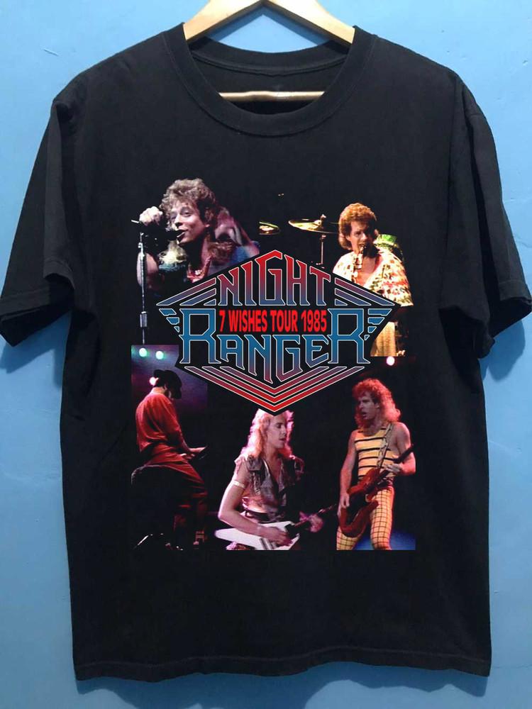 NIGHT RANGER 7 WISHES TOUR 1985 Black All Size Shirt AL44
