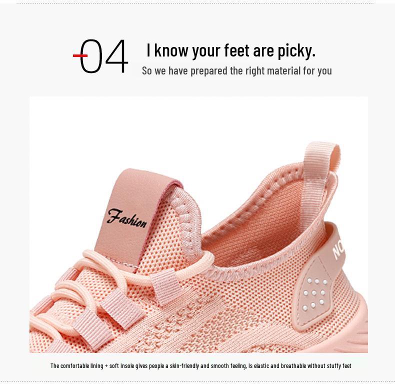 Женские модные легкие кроссовки Flyknit - Дышащие, повседневные, доступны большие размеры