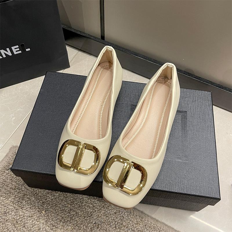 Одиночные туфли женские французские нежные вечерние бризы 2025 новые летние женские шапочки туфли пригородные толстые каблуки профессиональные женские туфли