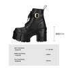 Thick Sole Round Belt Buckle Women's Short Boots 2025 Autumn New Street Punk Rock Lace-Up Boots Thick Heel Casual Boots