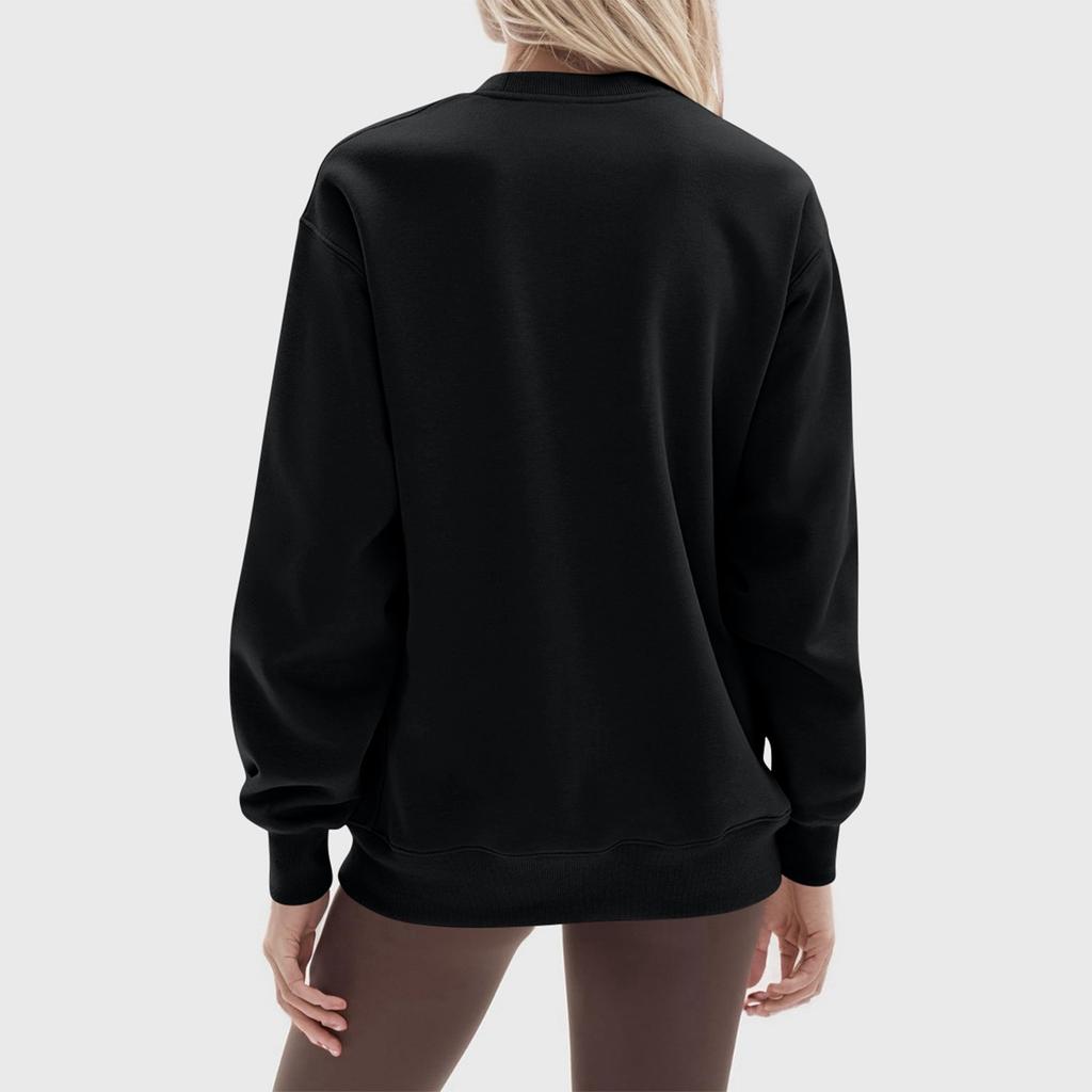 Женская модная повседневная толстовка с длинным рукавом и круглым вырезом