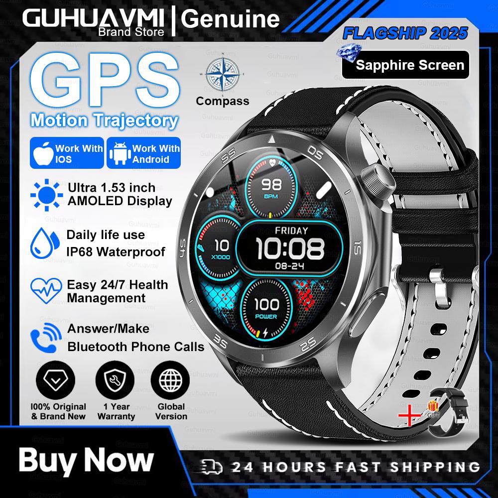 Новые умные часы X2 Модные умные часы для мужчин 1,53'' AMOLED Для улицы GPS Компас Пульсометр IP68 Водонепроницаемые Bluetooth-звонки Умные часы