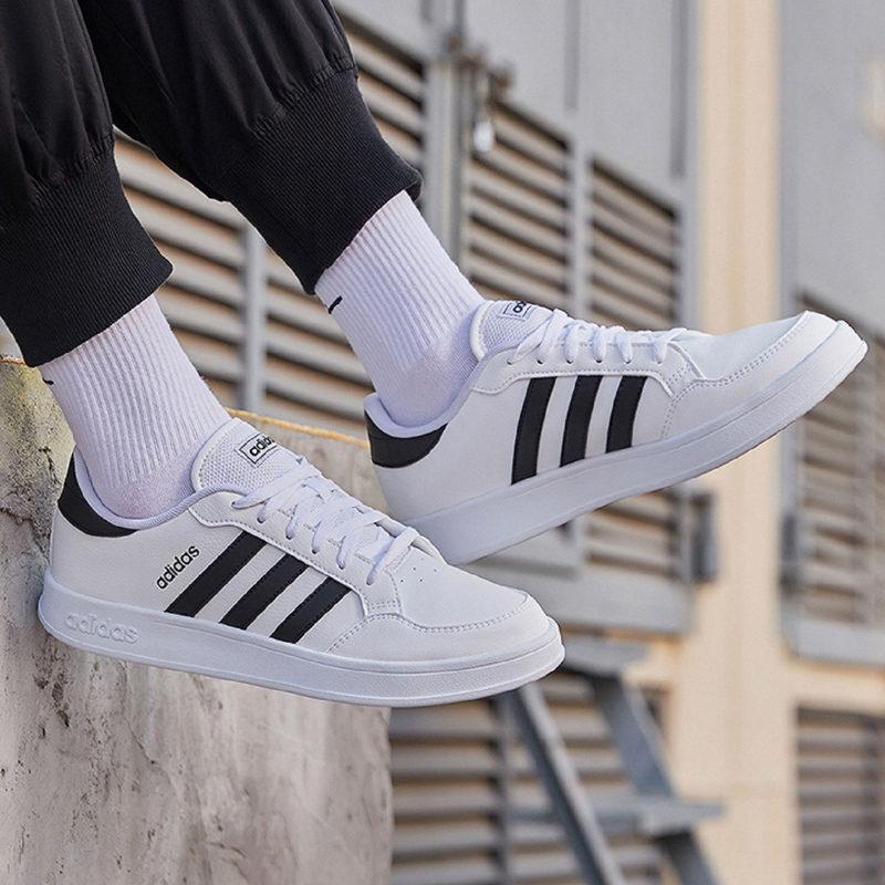 adidas Neo Breaknet Нескользящие Устойчивые к истиранию Низкие Кеды для скейтборда Белые Детские FY9506