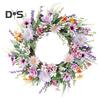 Цветы Весенний венок Гирлянда на входную дверь Искусственные цветы Дверной венок для дома Весенняя вечеринка Фермерский дом Свадебное украшение