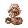 Mini Cute Chinese Year Snake Figurine Feng Shui Ornament Decorative Souvenir Brass 1x1.1inch for