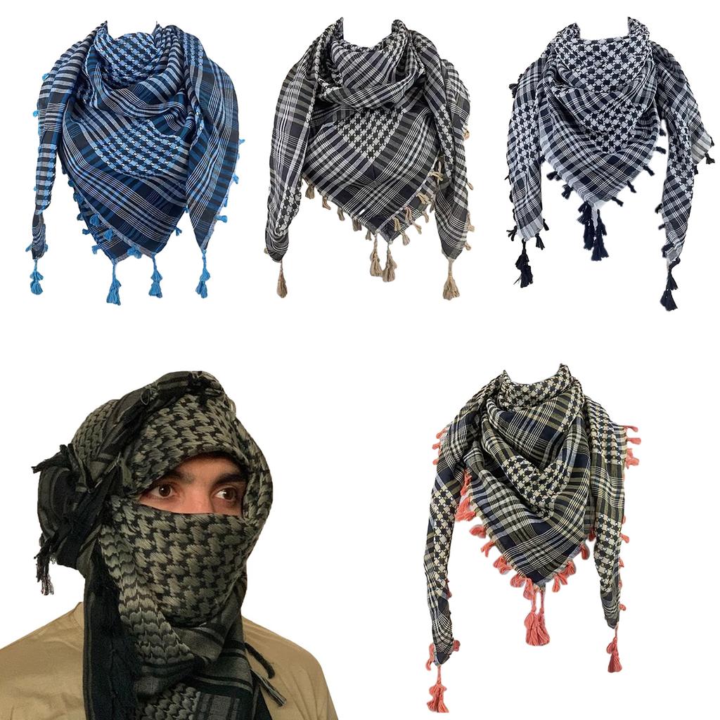 Breathable Shemagh Tacticals Desert Scarf Wrap Winter Shawl Neck Warmer Cover Head Wrap Windproof Tassels Scarf