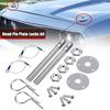Universal Racing Stainless Steel Mount Hood Pin Plate Bonnet Lock Kit Car Hood Engine Bonnets Lock