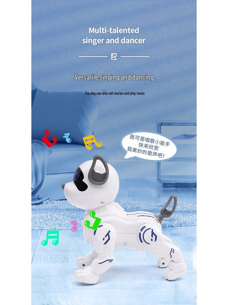 Умная бионическая собака-робот: Программируемая, Готовая к трюкам, Лающая, Ходящая, Игрушка на радиоуправлении для детей