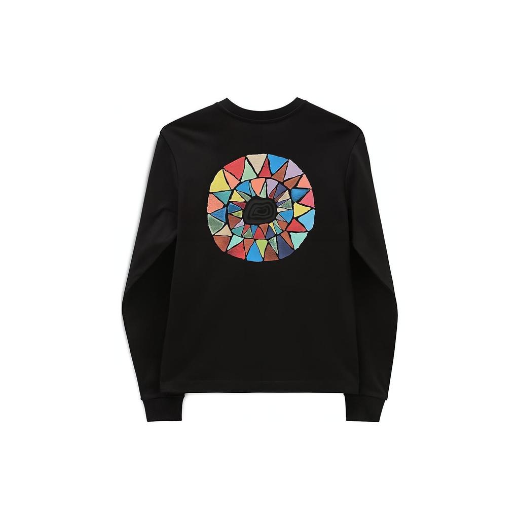 Vans Футболка с круглым вырезом и длинным рукавом с принтом букв, женские топы, черные VN0A5LEYBLK