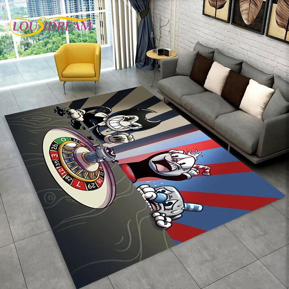 Игра, Cuphead and Mugman, коврик для геймера, коврик для гостиной, спальни, дивана, коврик для двери, детский игровой нескользящий напольный коврик