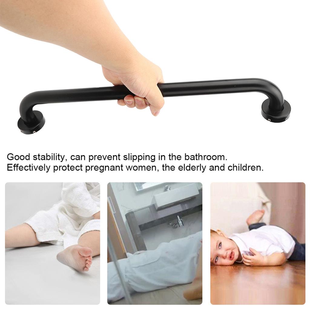Black Space Aluminum Anti?Skid Bathtub Handle Handrail Safety Grab Bar Bathroom Supply 50cm