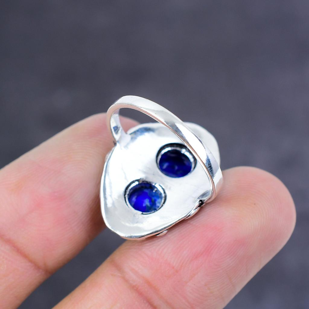 Lapis Lazuli Handmade 925 Sterling Silver Jewelry Ring Size 10 Gift For Her K4T64