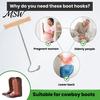 Elderly Mobility Aid Boot Jack with Long Handle, Easy Removal Portable Shoehorn, Non-slip Grip Shoe Helper Sturdy Iron Construction Shoes Tool