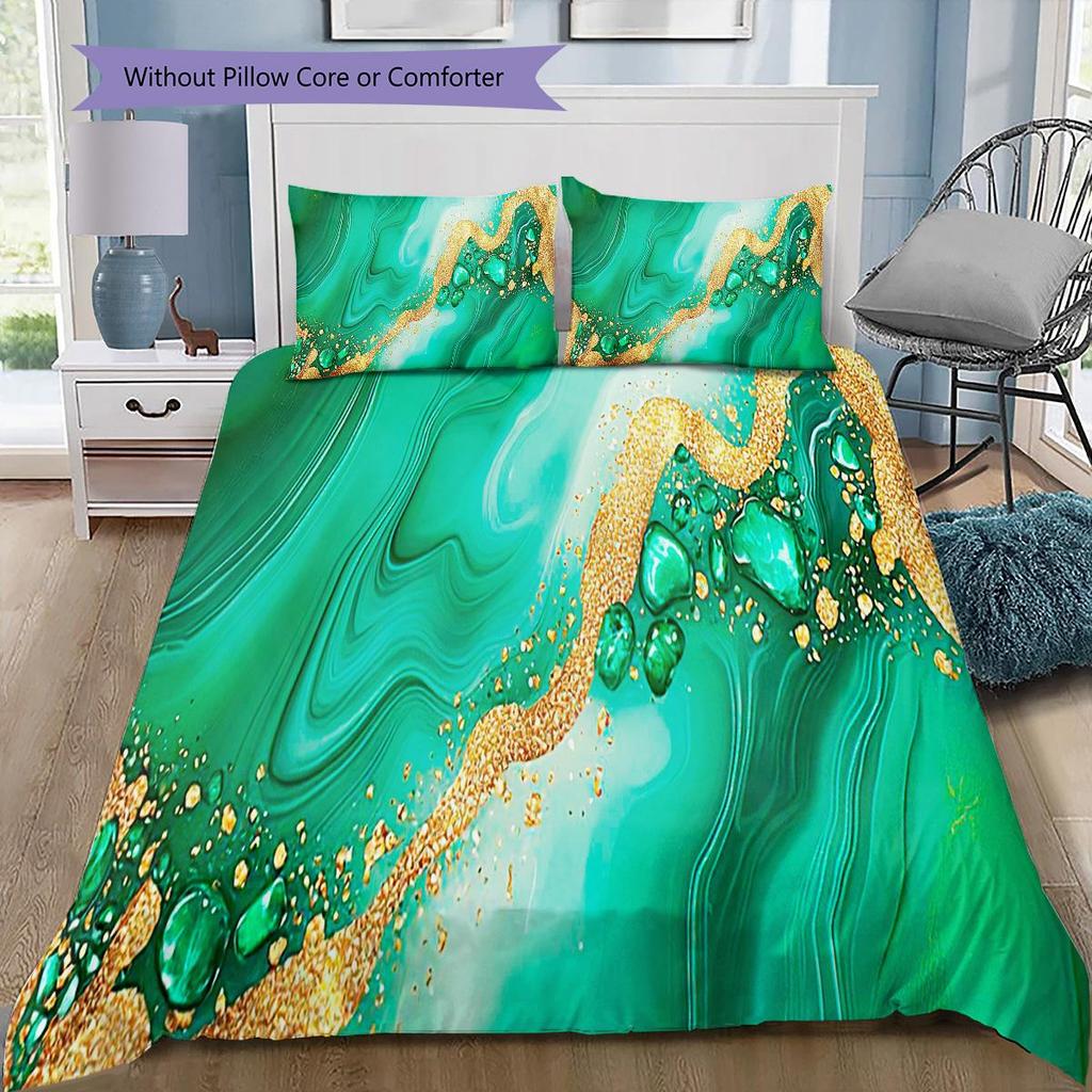 1PC Abstract marble pattern Bedding Quilt Set Quilt Cover Pillowcase Home Decoration Birthday Gift (1 * duvet cover + 2 * pillowcase, without core)