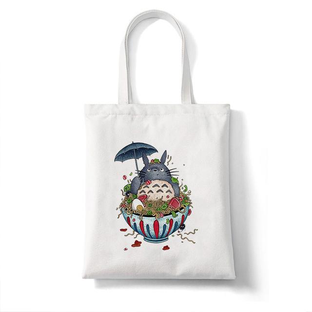 No Face Man Studio Ghibli Totoro Shopper Shopping Bag Anime Bag Cotton Tote Eco Reusable Bolso Handbag Bag Eco Bag Reusable