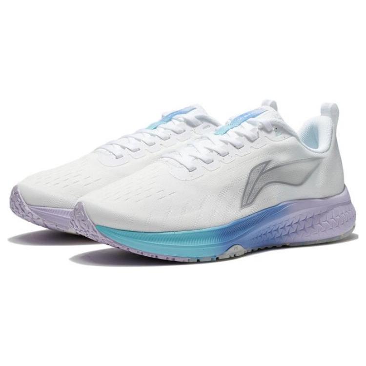 Li Ning Red Hare 5 Износостойкие Дышащие Низкие Беговые Кроссовки Женские Mist White ARMT048-1