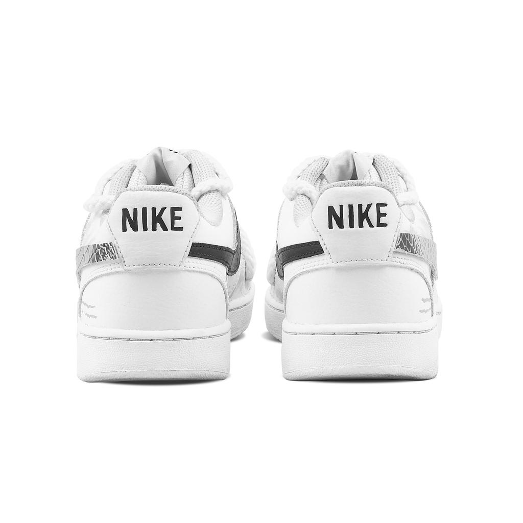 Nike Court Vision 1 Plain Silver Pattern Abrasion Resistant Low top Skateboard Shoes Men's Gray White DH2987-101(Team773-)
