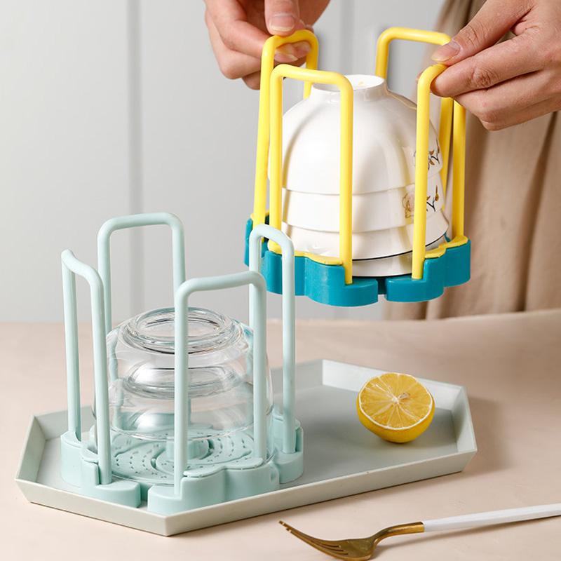 Xiaomi Dinnerware Bowl Plate Holder Retractable Desktop Bowl Storage Rack Plastic Drain Water Shelf Hollow Breathable Organizer Tool450000