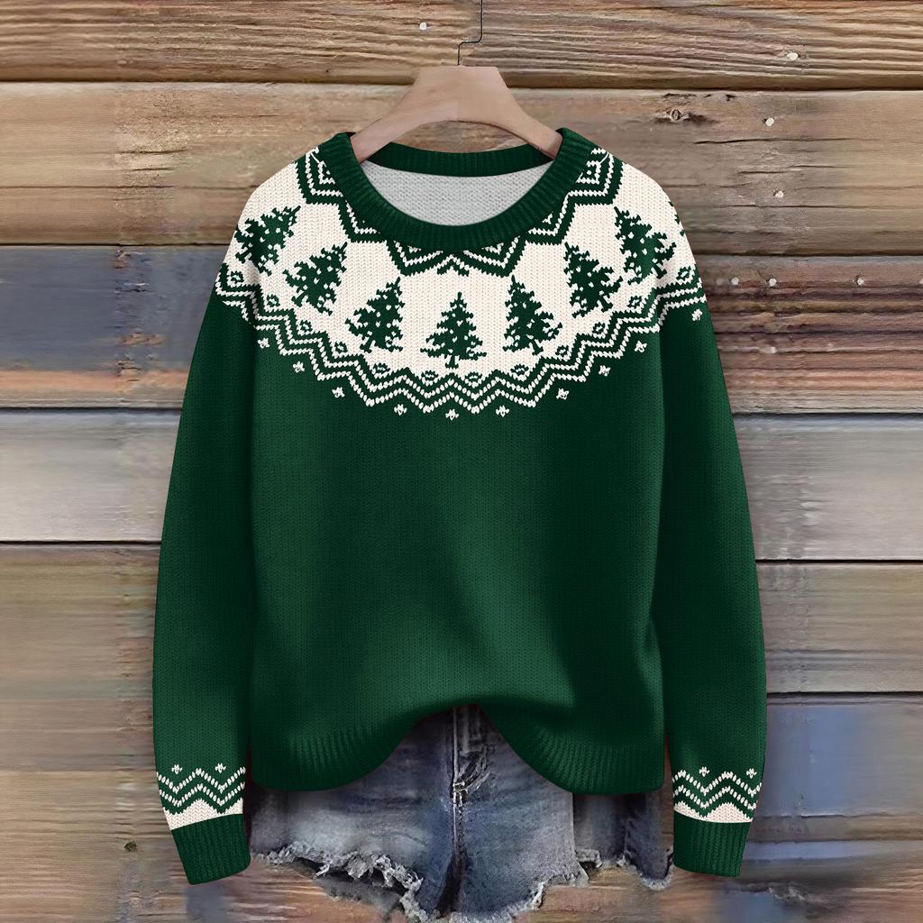 Women'S Christmas Sweater Cute Fun Christmas Sweater Fall And Winter Long Sleeve Knitted Sweater