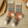 Winter Fashion Special Ethnic Style Thick Woolen Socks Retro Thickened Warm Rabbit Wool Socks for Women Polka Dot Ethnic Style Cashmere Socks