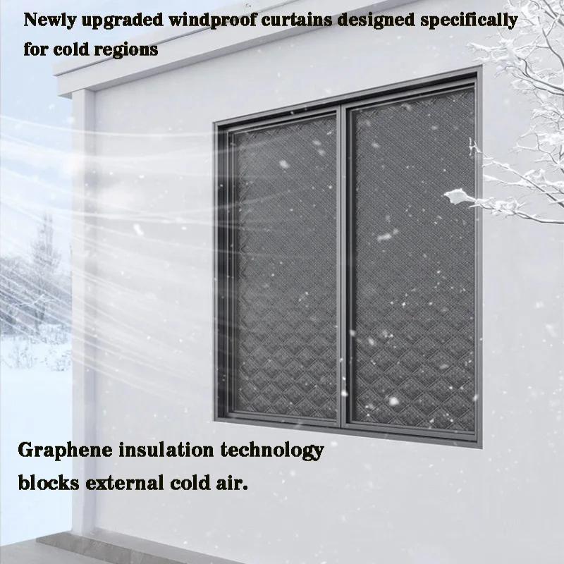 2025 Окно Ветрозащитная, Теплая Штора, Холодная Двойная Толстая Блэкаут Штора, Звукоизоляционное Хлопковое Окно,черный Цельный Кусок,можно Настроить