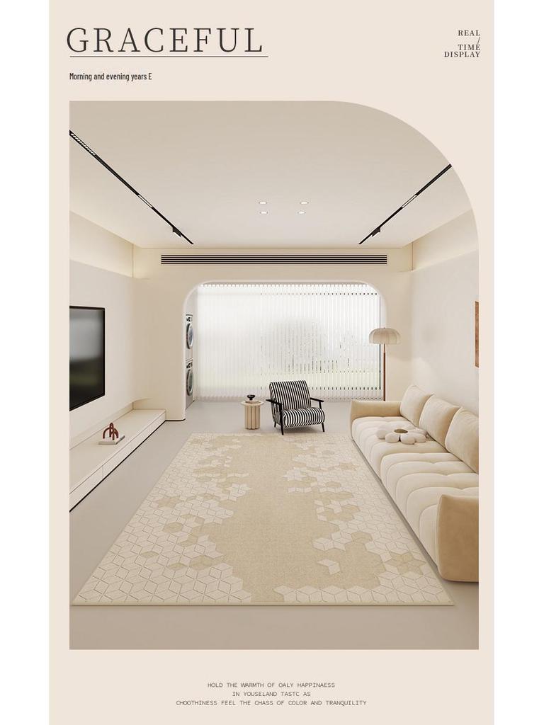 Ковер для гостиной Cream Velvet Loop - водонепроницаемый, спальня и домашний декор 2024